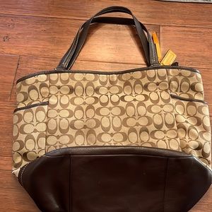 Brown Coach bag with matching Wallet
